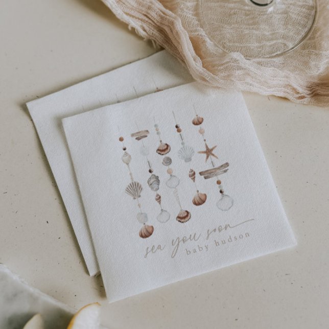 Sea You Soon Boho Beach Baby Shower Napkin (Zazzle Sea You Soon Boho Beach Baby Shower Napkins)
