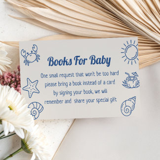 Sea you soon Coastal baby shower book request Enclosure Card