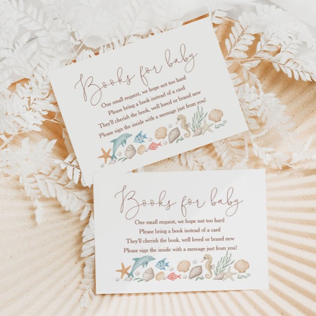 Sea You Soon Coastal Baby Shower Books For Baby Enclosure Card (Creator Uploaded)