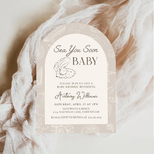 Sea You Soon Coastal Baby Shower Invitation
