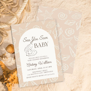 Sea You Soon Coastal Baby Shower Invitation