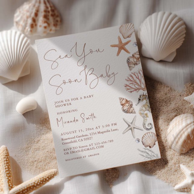 Sea You Soon Coastal Baby Shower Invitation (Creator Uploaded)