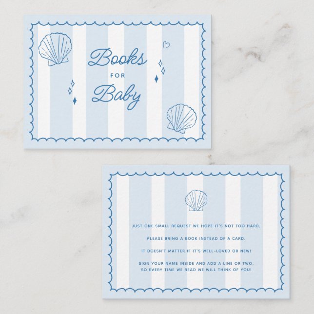 Sea You Soon Hand Drawn Baby Shower Books for Baby Enclosure Card (Front/Back)