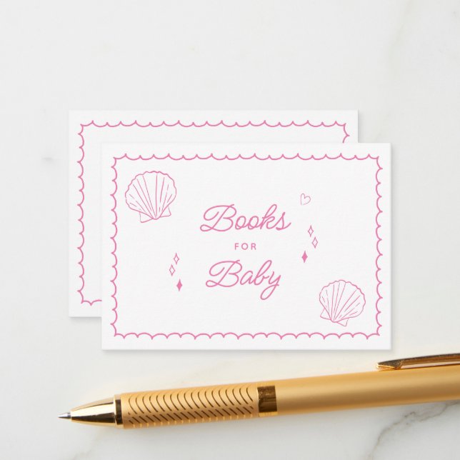 Sea You Soon Hand Drawn Baby Shower Books for Baby Enclosure Card (Front/Back In Situ)