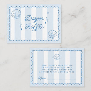 Sea You Soon Hand Drawn Baby Shower Diaper Raffle Enclosure Card