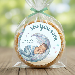Sea You Soon Mermaid Baby Shower Classic Round Sticker