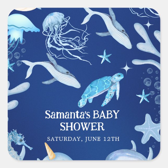 Sea You Soon Nautical Baby is on the Way Baby  Square Sticker (Front)