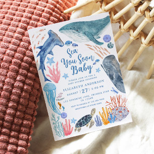 Sea You Soon Ocean Animals Boy Baby Shower Invitat Invitation