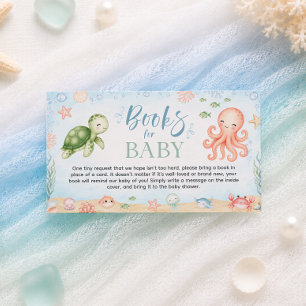 Sea You Soon Ocean Baby Shower Books for Baby Enclosure Card