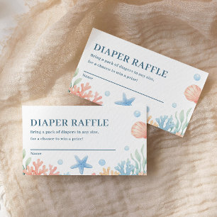 Sea You Soon Ocean Baby Shower Diaper Raffle Enclosure Card