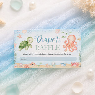 Sea You Soon Ocean Baby Shower Diaper Raffle Enclosure Card