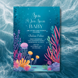 Sea You Soon Ocean Baby Shower Invitation
