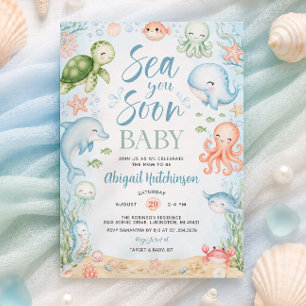 Sea You Soon Ocean Baby Shower Invitation