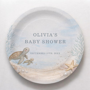 Sea You Soon Ocean Baby Shower Party Paper Plate