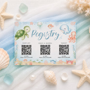 Sea You Soon Ocean Baby Shower Registry Card