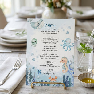 Sea You Soon Octopus Seahorse Crab Baby Shower Menu