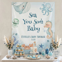 Sea You Soon Octopus Seahorse Starfish Baby Shower