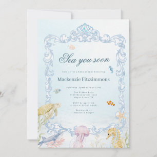 Sea You Soon Rococo Baby Shower Invitation