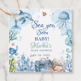 Sea You Soon Seashell Baby Shower Favour Tags