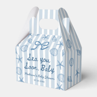 Sea You Soon Seashell Coastal Baby Shower  Favour Box