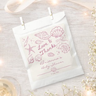 Sea you soon seashells beach girls baby shower favour bags