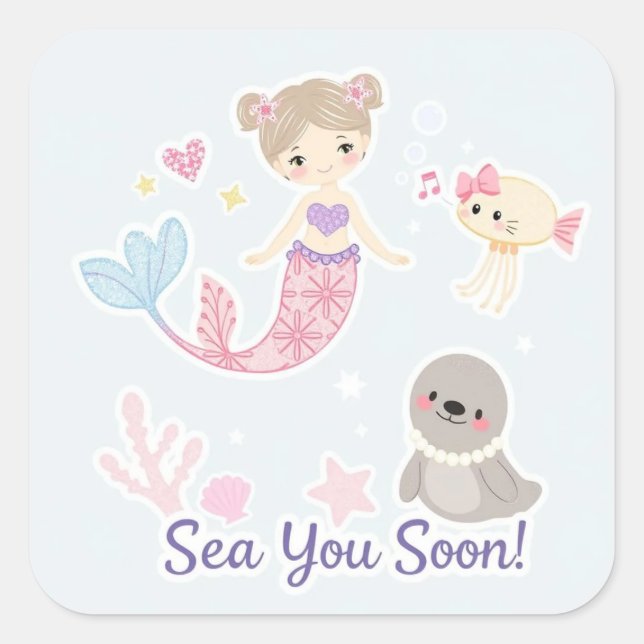 Sea You Soon Square Sticker (Front)