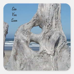 Sea You Soon stickers Beach Ocean Driftwood Waves