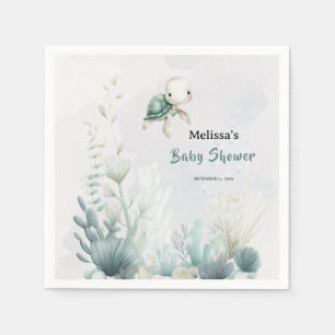 Sea You Soon Turtle Undersea Baby Shower Napkin