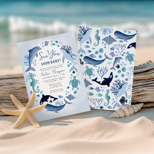 Sea You Soon Under the Sea Baby Shower Boy Invitation