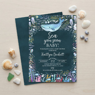 Sea You Soon Under The Sea Baby Shower Invitation
