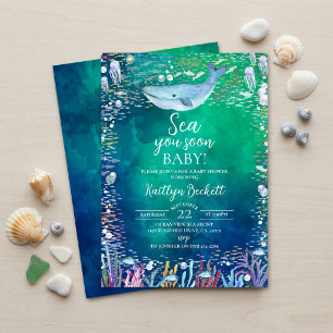 Sea You Soon Under The Sea Baby Shower Invitation