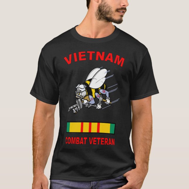 Seabees Vietnam Veteran Combat   T-Shirt (Front)