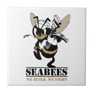 Seabees We build We Fight Ceramic Tile