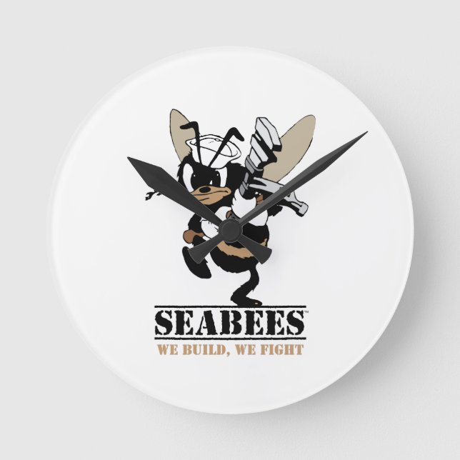 Seabees We build We Fight Clock (Front)