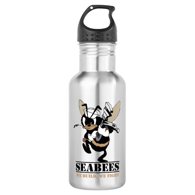 Seabees We build We Fight Drink Bottle (Front)