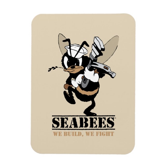 Seabees We build We Fight Photo Magnet (Vertical)