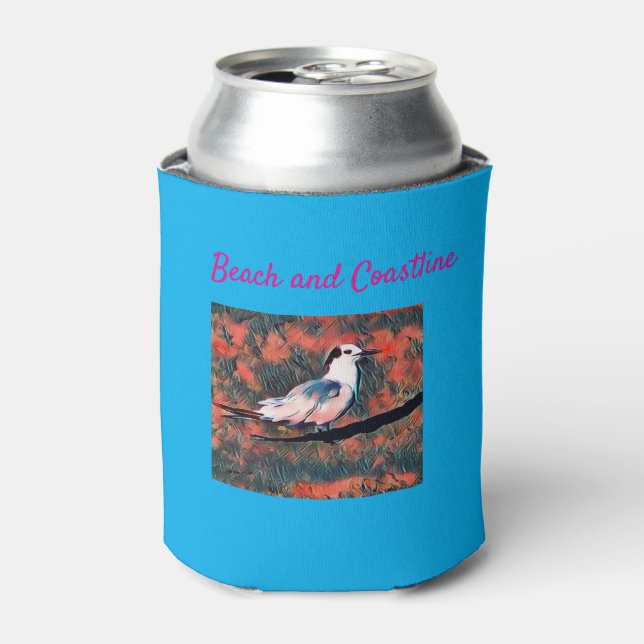 Seabird Beach round Beach Towel  Can Cooler (Can Front)