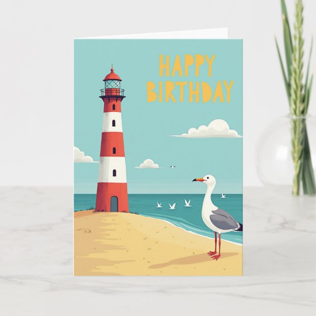 Seabird Shore Birthday Card (Front)