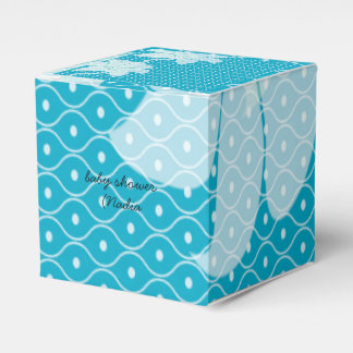 seablue white flower simple elegant favour box