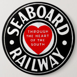 Seaboard Air Line Railway Heart Logo 6 Cm Round Badge
