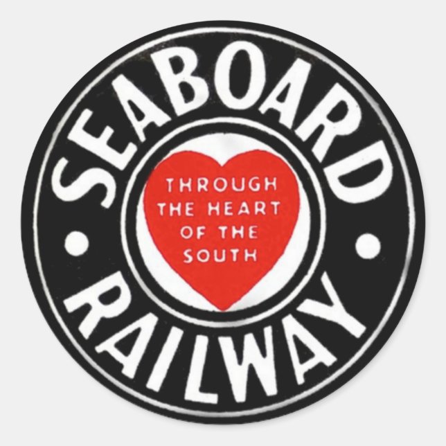 Seaboard Air Line Railway Heart Logo Classic Round Sticker (Front)