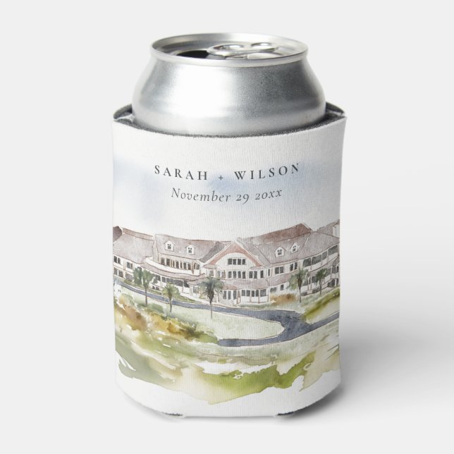 Seabrook Island Club South Carolina Wedding Can Cooler (Can Front)
