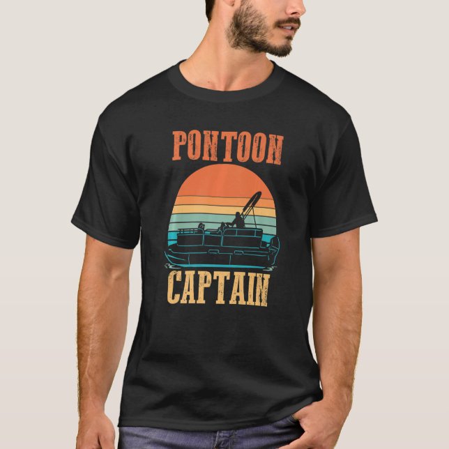 Seafarer Boater Cruise Ship Boating Retro Pontoon  T-Shirt (Front)