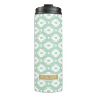 Seafoam and Gold Aztec Monogram