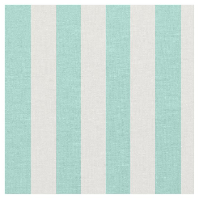 Seafoam and White Vertical Stripes Fabric (Close Up)