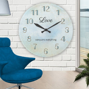 Seafoam Artistic Beach Love Wall Clock