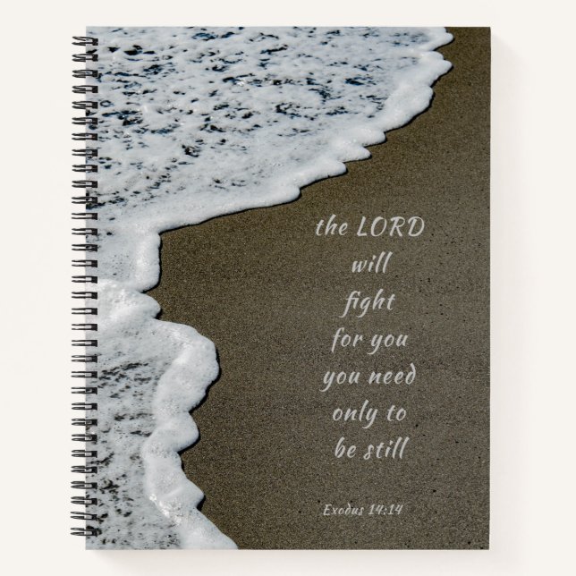Seafoam Beach Bible Verse Spiral Notebook (Front)