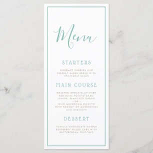 Seafoam Blue Geometric Birthday Party Menu