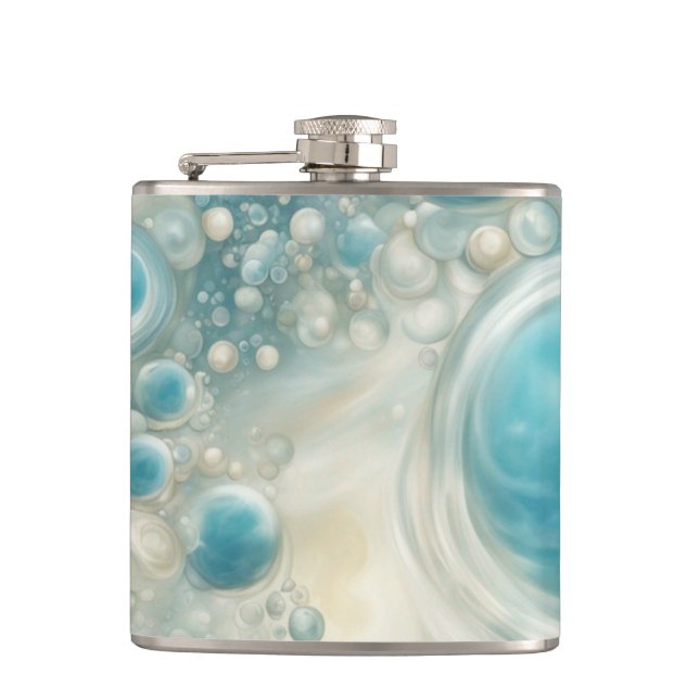 Seafoam Bubbles  Hip Flask (Front)