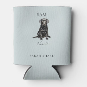 Seafoam Custom Pet Name Wedding Napkins  Can Cooler